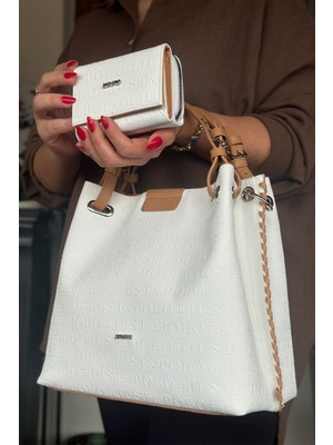 Just Polo Büyük Boy Örgü Detaylı 4 Bölmeli Kadın Omuz Çantası  4031