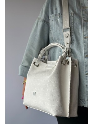 Just Polo Büyük Boy Örgü Detaylı 4 Bölmeli Kadın Omuz Çantası  4031