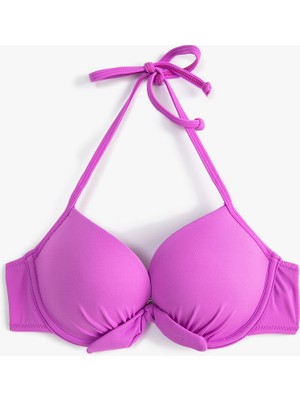 Koton Push Up Bikini Üstü Dolgulu Balenli Boyundan Bağlamalı