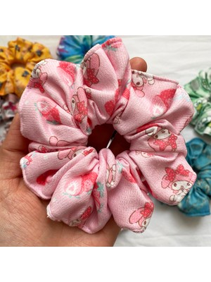 ModaZey Melody Desenli Scrunchie & Lastikli Toka