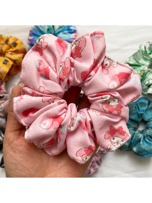 ModaZey Melody Desenli Scrunchie & Lastikli Toka