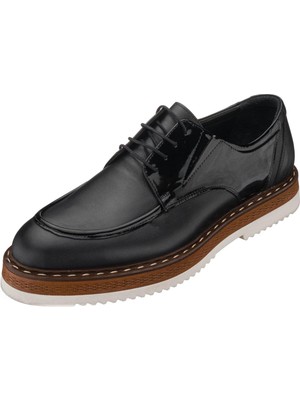 Costo Shoes VLV219 Siyah Deri Rahat Hafif Eva Taban Premium Serisi