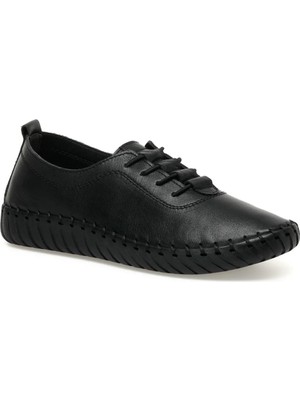 Polaris 103083 Siyah Hakiki Deri Ortopedik (5 Nokta) Kadın Ayakkabı