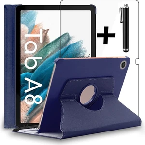 MTK Moveteck Samsung Galaxy Tab A8 10.5 SM-X200 X205 X207 Kılıf Dönebilen 360 Tablet Kılıfı + Ekran Koruyucu Cam + Dokunmatik Kalem Set