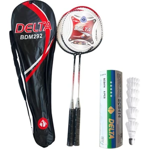 2 Adet Badminton Raketi + Çantası + 6 Adet Dengeli Hız Yeni Başlayanlar İçin Badminton Topu