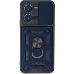 Aqua Aksesuar Vivo Y35 Kılıf Kılıf Kamera Korumalı Sürgülü Yüzüklü Armor Military Zırh Tank