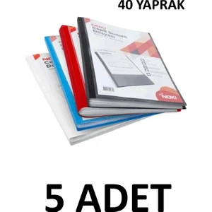 5 Adet  40 Yaprak Cepli Sunum Dosyası  Karışık Renk