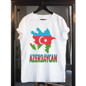 Azerbaycan Tişörtü, Pamuklu Unisex Tişört. "azerbaycan" Yazılı Azerbaycan Bayraklı Yumuşak Tişört