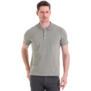 Haki Petek Desenli Regular Fit 100% Pamuk Polo Yaka Tişört