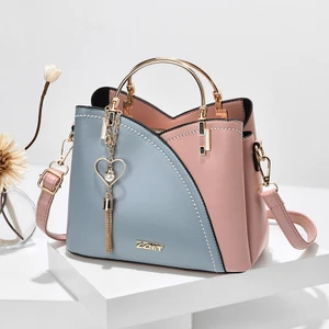 Kadın Çantası 2023 Yeni Trendy Çanta Kore Versiyonu Zıt Renk Büyük Kapasiteli Moda Tek Omuz Messenger Çanta (Yurt Dışından)