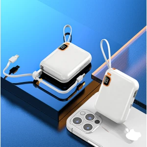 10.000 mAh Powerbank Kablosuz Şarj Cihazı 22.5W Beyaz IX-PB024