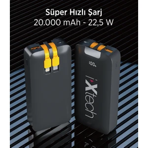 20.000 Mah Powerbank 22.5W Siyah IX-PB023