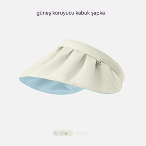 Muz Aynı Kabuğun Altında Güneş Şapkası Kadın Anti-Ultraviyole Yaz Yüzünü Örten Plaj Güneş Şapkası Bisiklet Boş Üst Güneş Şapkası (Yurt Dışından)