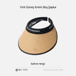 Muz Aynı Kabuğun Altında Güneş Şapkası Kadın Anti-Ultraviyole Yaz Yüzünü Örten Plaj Güneş Şapkası Bisiklet Boş Üst Güneş Şapkası (Yurt Dışından)