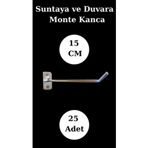 Manken İstanbul 25 Adet 15 cm Suntaya Kanca Duvara Monte Kanca Çok Amaçlı Kanca