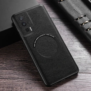 For Xiaomi Poco F5 Manyetik Emiş Deri Desen Cep Telefonu Kılıfları (Yurt Dışından)