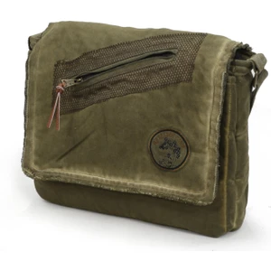Old Cotton Cargo 7136 Asker Yeşili Haki Günlük Omuz Postacı Kanvas Okul 14 Inch Laptop Çantası