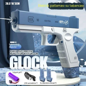 Çocuk Su Tabancası Oyuncak Glock Patlama Elektrikli Su Tabancası Şarj Edilebilir Büyük Kapasiteli Otomatik Su Tabancası Su Savaşı (Yurt Dışından)