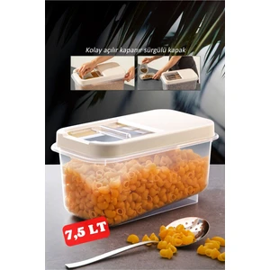 Nandy Home Multibox 7,5 Lt Kolay Kayar Kapaklı Çok Amaçlı Erzak, Bakliyat Vs. Saklama Kabı