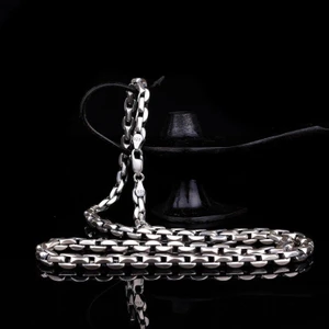 925 Ayar Gümüş El Örgü Model Halat Zincir Erkek Kolye