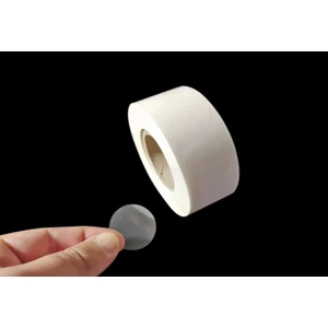 Yuvarlak Kesim Şeffaf Çıkartma Bant Etiket 1000 Adetlik Rulo 5 cm Şeffaf Yuvarlak