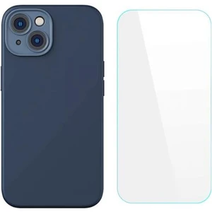 Kamera Korumalı iPhone 14 6.1 Silikon Kılıf ve Ful Kaplama Kırılmaz Ekran Koruyucu Seti