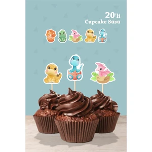 Neşeli Günlerim Baby Dinozor Teması Cupcake Süsü 20'li