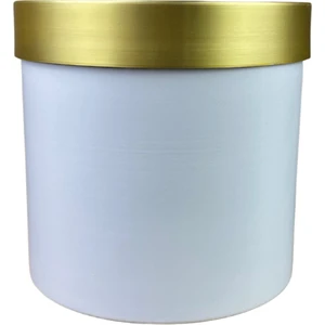 Cihan Çiçekçilik Gold Kemerli 30X30 Beyaz Saksı