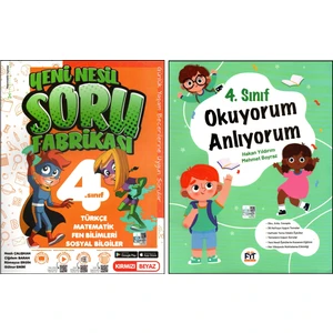 Kırmızı Beyaz Yayınlar + Fit 4.Sınıf  Soru Fabrikası + Okuyorum Anlıyorum Okuma Anlama Kitabı 2 Kitap