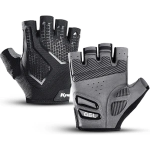 Yarım Parmak Bisiklet Eldiveni Sıvı Silikon Şok Emici Nefes Alabilen Bisiklet Eldiveni (Yurt Dışından)
