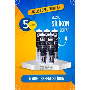 5 Adet Selsil Şeffaf Silikon 280 Gr