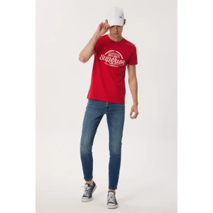 Lee Cooper Joseph Erkek O Yaka T-Shirt Kırmızı