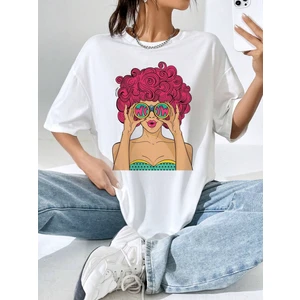 Kadın Woow Woman Baskılı Oversize T-Shirt