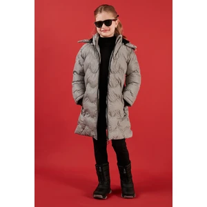 Peluş Astarlı Yakası Suni Kürklü Çıkarılabilir Kapüşonlu Kışlık Mont Kız Çocuk Mont 5761905