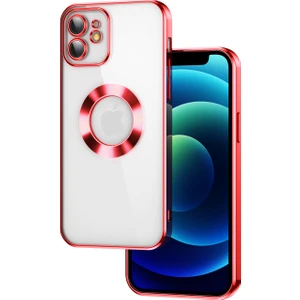 iPhone 11 Kılıf 5d Kamera ve Lens Korumalı Plating Logo Cut Arkası Şeffaf Silikon Flay Case