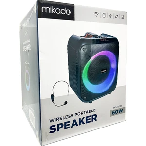 MD-BT51 Bombıx 60W Bt/usb/tf/tws LED Işıklı Kafa Mikrofonlu Toplantı-Parti Hoparlörü
