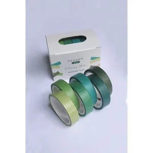 Vox Art Washi Kağıt Bant Seti 6'lı Green Renkler -1 cm - 5 Metre