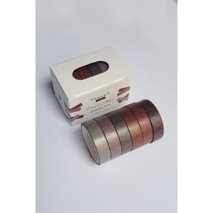 Vox Art Washi Kağıt Bant Seti 6'lı Wood Renkler - 1cm - 5 Metre