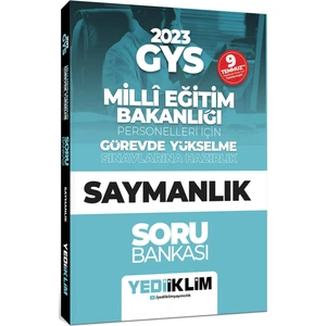 Yediiklim Yayınları 2023 GYS Millî Eğitim Bakanlığı Personelleri Için Görevde Yükselme Saymanlık Soru Bankası