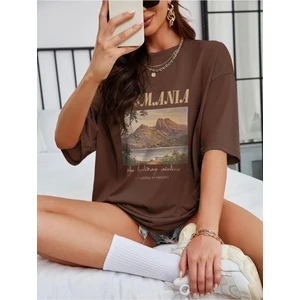 Kadın Tasmania Baskılı Oversize T-Shirt