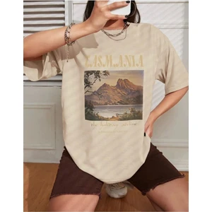 Kadın Tasmania Baskılı Oversize T-Shirt