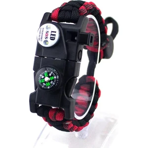 Outdoor Aksesuarları Paracord Kamp Bileklik Hayatta Kalma Bilekliği Bordo