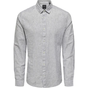 Jack & Jones Only & Sons Onscaıden Ls Stripe Lınen Shırt Lacivert
