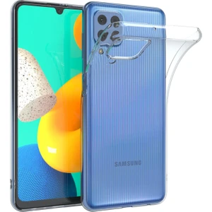 Samsung Galaxy M32 ile Uyumlu Kapak 1mm Süper Silikon Şeffaf Kılıf