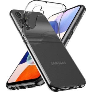 Samsung Galaxy A14 ile Uyumlu Kapak 1mm Süper Silikon Şeffaf Kılıf