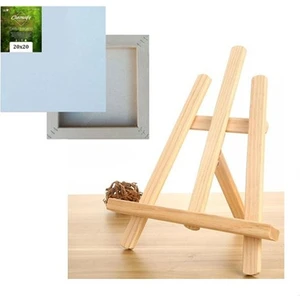 Masaüstü Şövale, 20X20 Tuval, Ahşap Mini Şövale, Resim Tuali, Resim Şövalesi