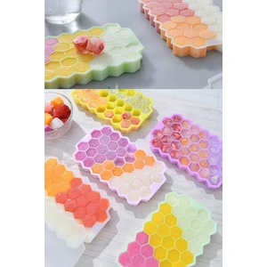 Pratik Petek Şeklinde Silikon Buz Kalıbı | Silikon Yapışmaz Buzluk | Petek Buz Küpü