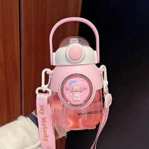 Sevimli Büyük Su Isıtıcısı Kız Su Şişesi Çocuk Cuolomi Jade Guidou Büyük Kapasiteli Yaz Öğrencileri-Pembe Meliti 820ML (Yurt Dışından)