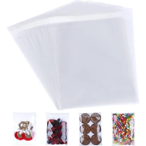 100 Adet 8X12 Kendinden Yapışkanlı Açılıp Kapanabilir Şeker Kurabiye Şeffaf Plastik Poşet Torba