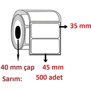 Özsaraç Etiket 35X45 Kuşe Etiket  1000 Sarım